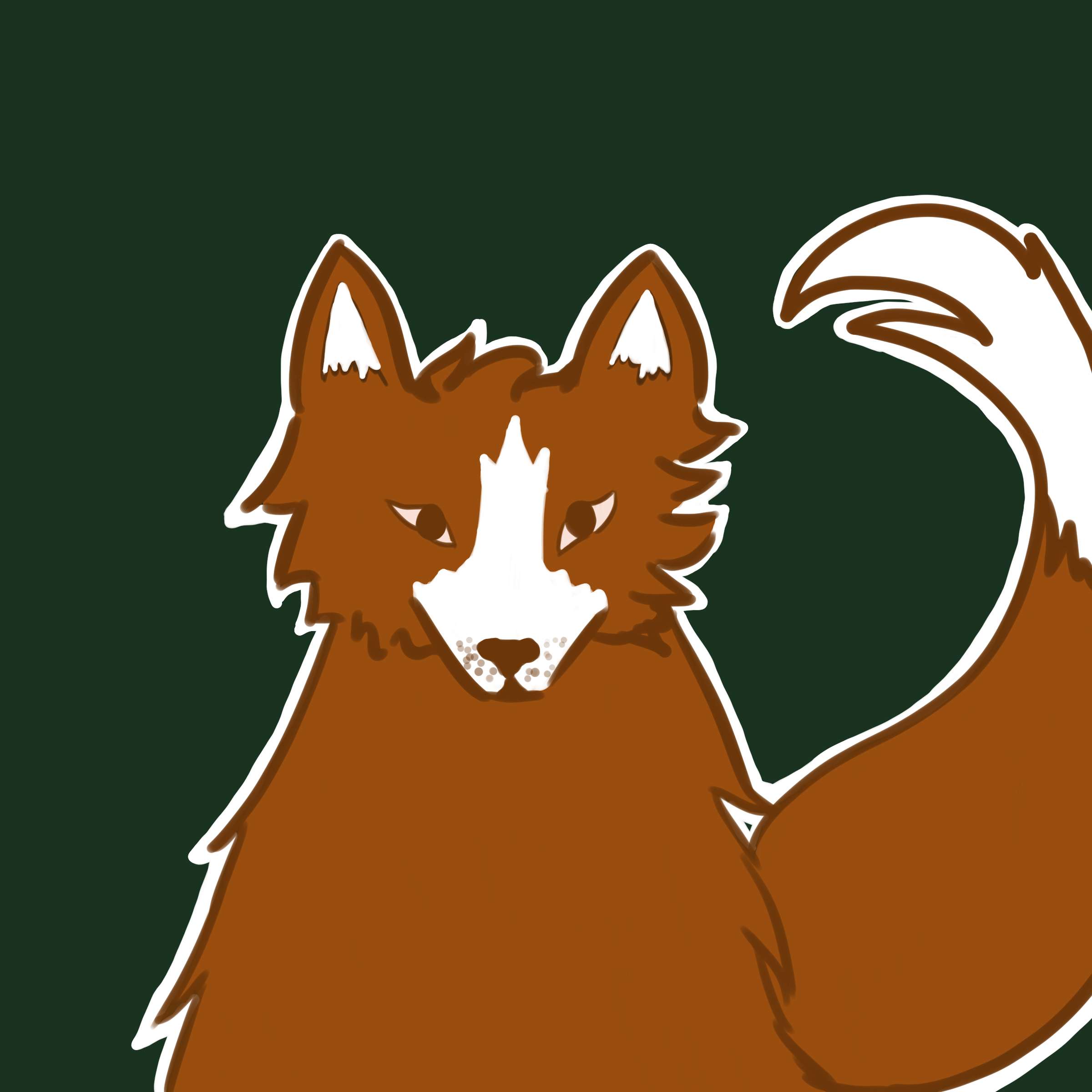 Digital drawing of a cartoon fox.